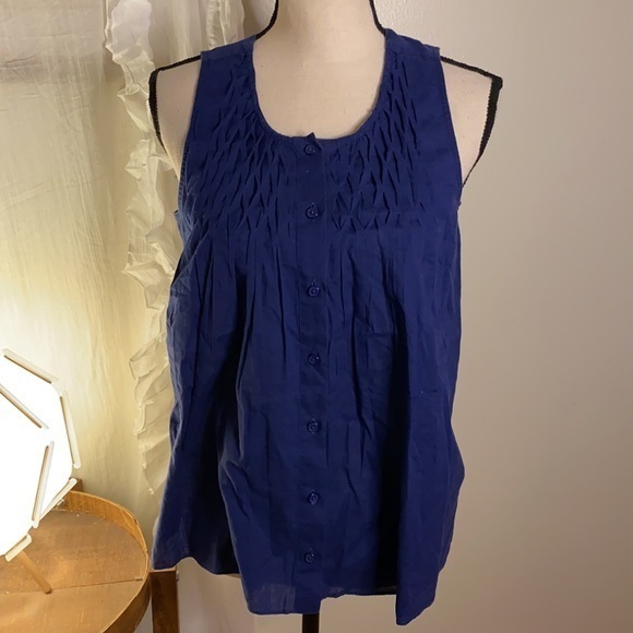 J. Crew Sleeveless Button Down‎ Blouse Top Size 2 - Picture 2 of 7